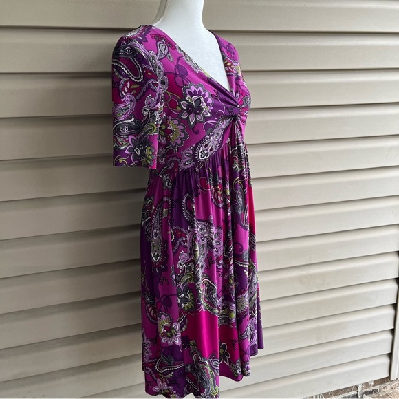 •Evan Picone• Paisley Knit Pullover Dress - Size 8 - Picture 5 of 7